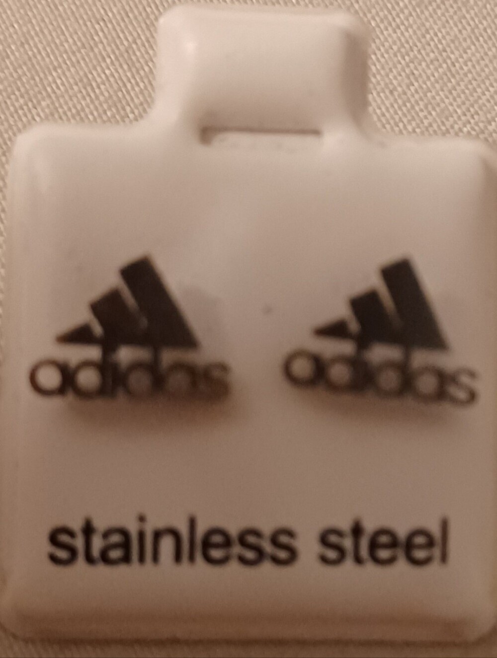Adidas Silver Stainless Steel Stud Earrings - Picture 1 of 4